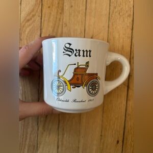 Sam Vintage Car Design White Mug